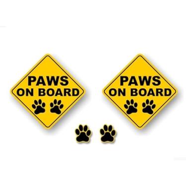 Imagem de Street Legal Decals Adesivo de carro de diamante amarelo patas a bordo 17,78 cm placa de segurança veículo cão gato a bordo minivan SUV adesivo de vinil (1) 17,78 cm x 17,78 cm)