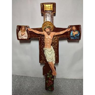 Imagem de Crucifixo de Parede ou Porta em gesso Esculpida, 30 cm