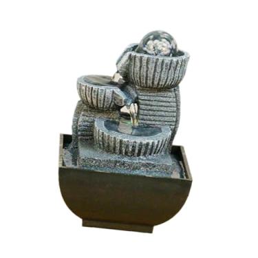 Imagem de Wswqop Fonte de água decorativa de mesa, cachoeira USB interna, decoração de bola giratória para casa, quarto com luz, decoração de sala de estar, Style B