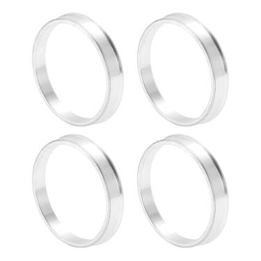 Imagem de INFINAUTO Anéis centralizados no cubo da roda do carro OD 59,6 mm para ID 54,1 mm eixo central de rodas amortecedores Hubrings liga de alumínio tom prata durável