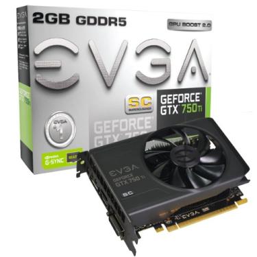 Imagem de EVGA Placa gráfica GeForce GTX 750Ti Superclocked 2GB GDDR5 02G-P4-3753-KR, Preto