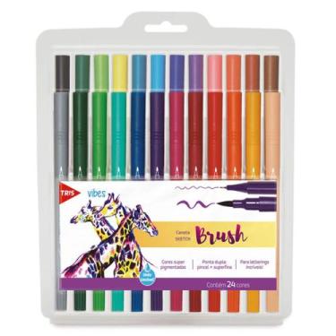 Imagem de Kit Caneta Sketch Brush Vibes com 24 Cores 607184 - TRIS