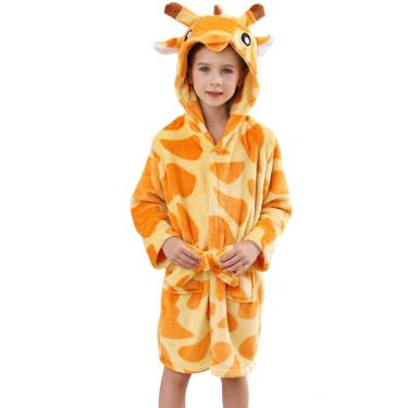 Imagem de Roupão de banho DELEY, unissex, meninos, meninas, crianças, crianças, flanela com capuz