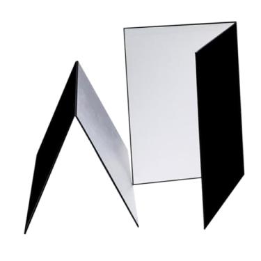 Imagem de BaotyJie 2pcs 3 em 1 refletores leves Placas de difusor de luz Cardão de fotografia de rotação 360 ° para jóias de alimentos, Preto Branco Prata, A3