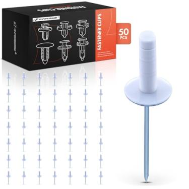 Imagem de A-Premium Clipe de fixação de rebite de alumínio e aço 50 peças compatível com Toyota RAV4, Corolla, Corolla iM, Prius, Prius Prime, Prius V, Matrix, Yaris, C-HR e Lexus IS300 e Scion tC, xB, xD -