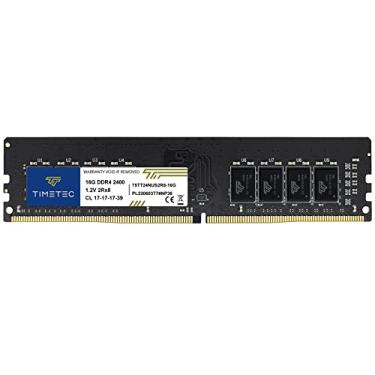 Imagem de Timetec 16 GB DDR4 2400 MHz PC4-19200 Não-ECC sem buffer 1,2 V CL17 2Rx8 Dual Rank 288 Pin UDIMM Desktop PC Computador Memória RAM Módulo Upgrade (16 GB)