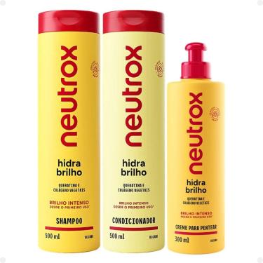Imagem de Kit Neutrox Hidra Brilho: Shampoo, Condicionador 500ml e Creme para Pentear 300ml