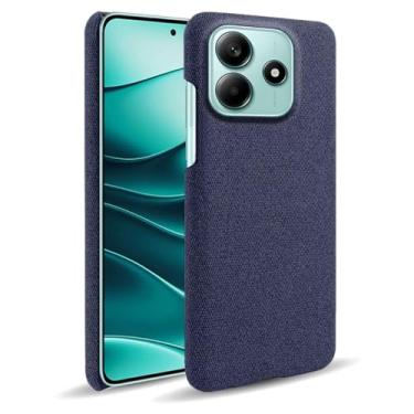 Imagem de Capa para Xiaomi Redmi Note 14 5G,Capa desenhada em lona,Case Protetora Ultrafina com Empunhadura Macia,Design em Tecido Antichoque e Antiarranhões-Blue