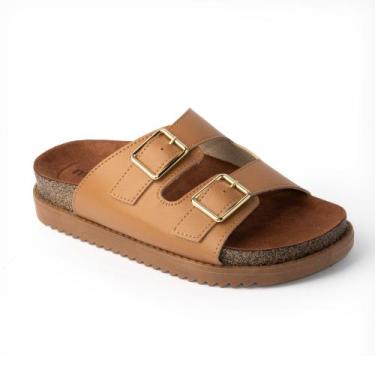 Imagem de Sandália Moleca Tamanco Feminino Plataforma 5500-105, Caramelo, 35