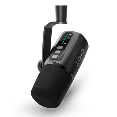 Imagem de Microfone de podcast dinâmico Movo UM6 com pré-amplificador GainCast