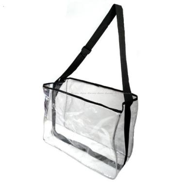 Imagem de Bolsa Sacola Em Pvc Transparente transversal com alça regulável 50x40x