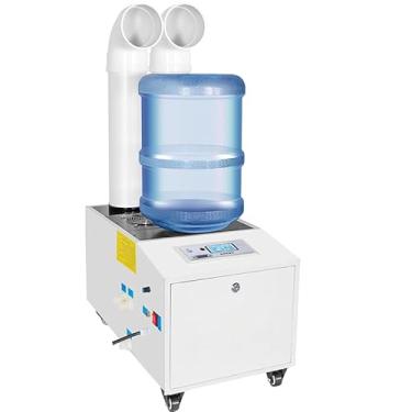 Imagem de Umidifer agrícola industrial ultrassônico, 3 kg/H, aço inoxidável, inteligente, comercial, pulverizador de resfriamento automático, fluxo de ar para armazém, estufa e jardim (3,70 gal/h)