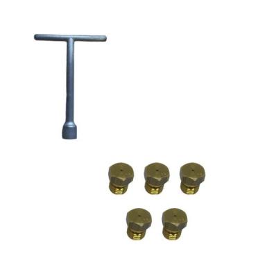 Imagem de Kit Bico Injetor Gás Glp Fogão Cooktop 1642 26343 5 Bocas Fischer + Ch