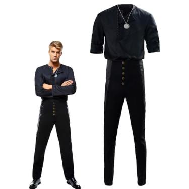 Imagem de NewDong Adult Geralt Costume White Wolf Outfit Shirt Pants Cosplay Costume