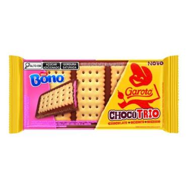 Imagem de Chocolate Chocotrio Biscoito Bono Recheio Morango Garoto 90g