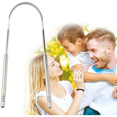 Imagem de Limpador Raspador De Língua Em Aço Inox Para Higiene Bucal