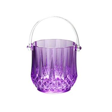 Imagem de FTOQWZXV Balde de gelo acrílico com alça de gelo bar festa cerveja coquetel cubo de gelo balde de gelo restaurante balde de champanhe balde de armazenamento doméstico desktop mantém o gelo frio e seco