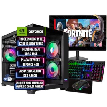 Imagem de PC Gamer Completo I3 6º 8100 RAM DDR4 16GB SSD 480GB GEFORCE 4GB + Kit Gamer + Adaptador Wi-fi – ADVANCEDTECH