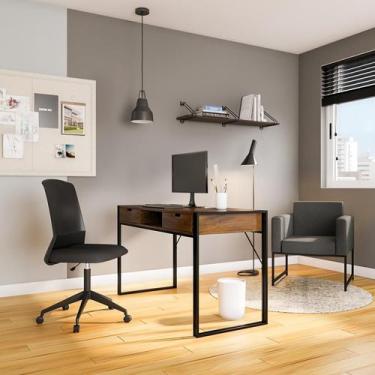 Imagem de Escrivaninha Well-done Ipê e Preta - Mobly