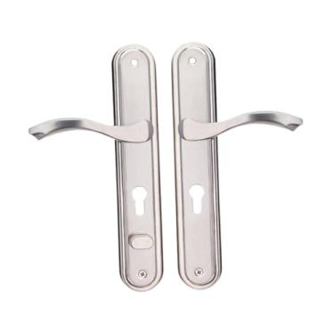Imagem de Wswqop Maçanetas de segurança para portas, painéis estreitos, porta de madeira, fechadura elegante, alavanca funcional e resistente, alças de aço inoxidável, Abertura à Direita