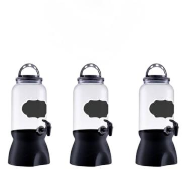 Imagem de Kit com 3 Suqueira de Plástico 3.6 Litros Com Torneira Suporte e Alça Retrátil(Preto)