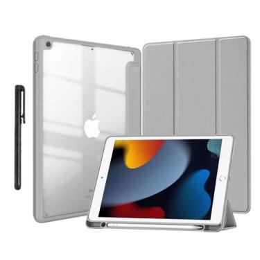 Imagem de Capa fundo acrilico transparente Para iPad 10.2'' + caneta - Genérica