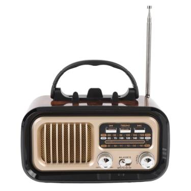 Imagem de Rádio Retro Am FM SW Bluetooth, Portáteis Radios Transistoros Vintage Com Antena de Alto -falante e Retrátil, TWS, Solar/Battery Operado/Recarregável, Suporte TF Card/USB Playing