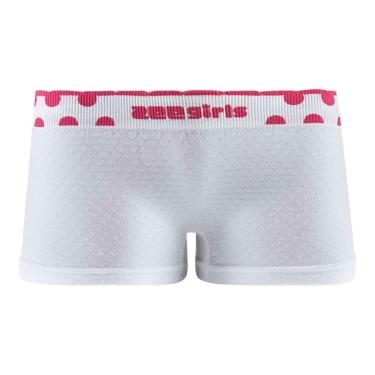 Imagem de Calcinha Boxer Jacquard cós de bolinha Sem Costura Branco  menina