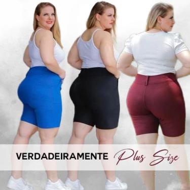 Imagem de Bermuda Plus Size Verão Modeladora Cotton Jeans Modelagem Perfeita - W