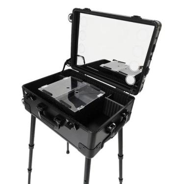 Imagem de Camarim MP3 Maleta de Maquiagem Com Espelho e Led - Cristal Produtos