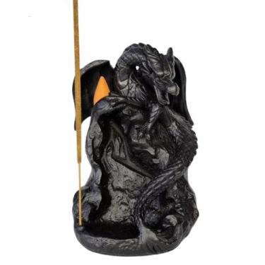 Imagem de Porta Incenso Cachoeira Cascata Incensário Dragão Na Pedra - REINO ZEN