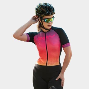 Imagem de Macaquinho de Ciclismo Feminino Forro Espuma Manga Curta Proteção Uv R