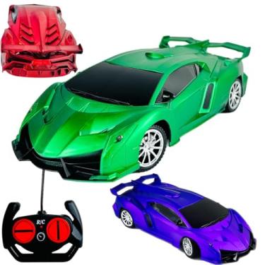 Imagem de Carrinho de Controle Remoto Esportivo, Recarregável, Ajuste de Direção, Disponível em Azul, Verde e Vermelho