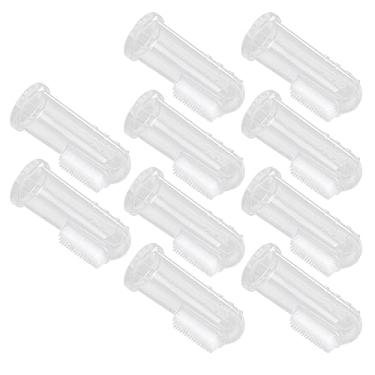 Imagem de Akozon 10pcs Baby Deding Toothbrush Conjunto - Escovas de Dentes de Silicone Macias para Recém -nascidos Cuidados Odontológicos Seguros e Não Tóxicos para Bebês (Concha transparente)