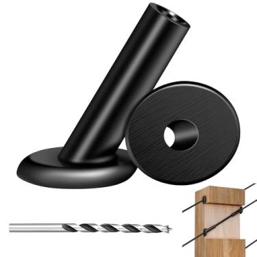 Imagem de Steel DN Mate Pacote com 50 Mangas Protetoras Chanfradas de Ângulo Preto de 30 Graus para Corrimão de Cabo de Escada de Poste de Madeira de 1/8", Aço Inoxidável de Grau Marinho T317, Bp50