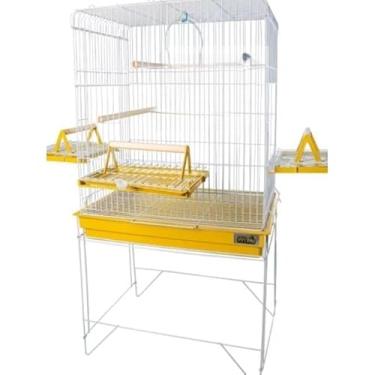 Imagem de VIVEIRO GAIOLA CALOPSITA PASSÁROS AVES TRIPLEX(CONFORT BRANCO-AMARELO)