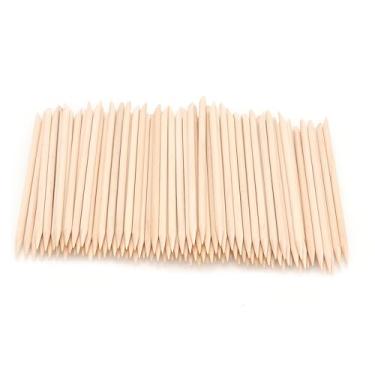 Imagem de SOUJAP 1200 Peças De Palitos Laranja 4,5" Para Unhas, Cutícula Madeira, Empurrador Madeira Dupla Face, Ferramenta Removedora Manicure