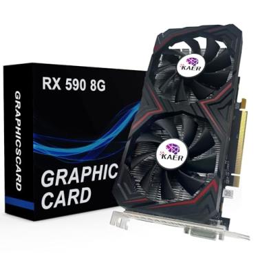 Imagem de Placa de Vídeo KAER RX590, 8 GB, 2304SP, GDDR5, 256 bits, para Jogos de computador, Ventilador Duplo de 1.380/8.000 MHz, PCI Express 3.0, DVI, HDMI, DP