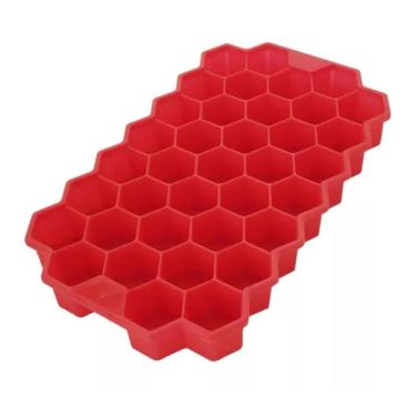 Imagem de Forma Gelo Silicone Chocolate Bombom Colmeia Vermelho