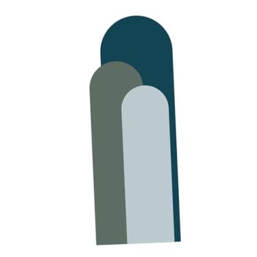 Imagem de IEUDNS Adesivo de parede geométrico moderno, fácil de descascar, papel de parede artístico para armário de cozinha, porta de escritório e casa, Azul