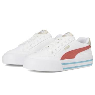 Imagem de PUMA Tênis unissex infantil clássico Vulc, Branco e exótico vermelho Ah25, 18