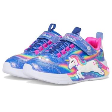 Imagem de Skechers Tênis feminino Unicorn Chaser 302298l (criança pequena), Azul/Multi, 13 Little Kid