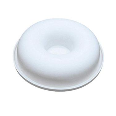 Imagem de 1 pacote de molde redondo para donut de silicone - molde de mousse de chocolate - bandeja decorativa faça você mesmo - ferramentas de assar, prato de decoração de bolo (branco)