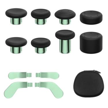 Imagem de KD.FLY Kit De Substituição Joysticks Metal 13 Em 1 Para Xbox Elite Series 2, Inclui Magnéticos, Paddles, Capas Silicone E Bolsa Armazenamento, Preto Verde
