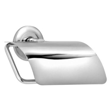 Imagem de Porta Papel Higiênico Com Tampa Banheiro Metal Inox Standard - TFC