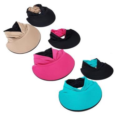 Imagem de Kit 3 Viseira Turbante Dupla Face Praia Proteção Solar UV50+ - Fonte, 