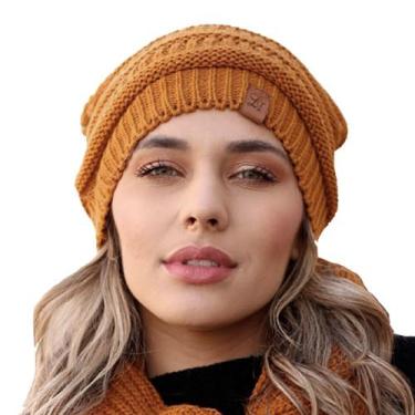 Imagem de Touca feminina masculina gorro lã grossa tricot frio inverno - Fonte, 