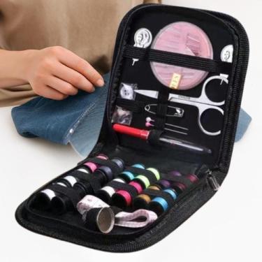 Imagem de Kit Costura Portátil Completo 14 Linhas 16 Agulhas Acessórios Reparo R