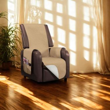 Imagem de Capa Poltrona Impermeável 1 Lugar Dupla Face Com Viés e Bolsos - MR EN