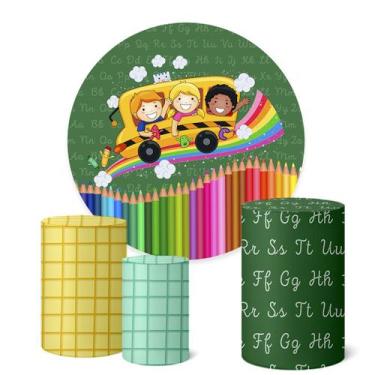 Imagem de Trio Capas Cilindro Painel Redondo 1,50m Volta as Aulas - Fadrix, K1VA